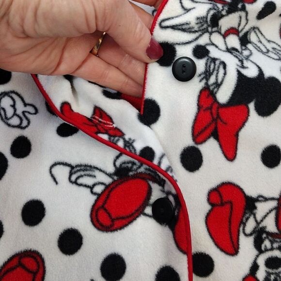 Disney Y2K Minnie Mouse Polka Dots Fleece Long Sleeve PJ Pant Set PlusSize 2X - Picture 7 of 16